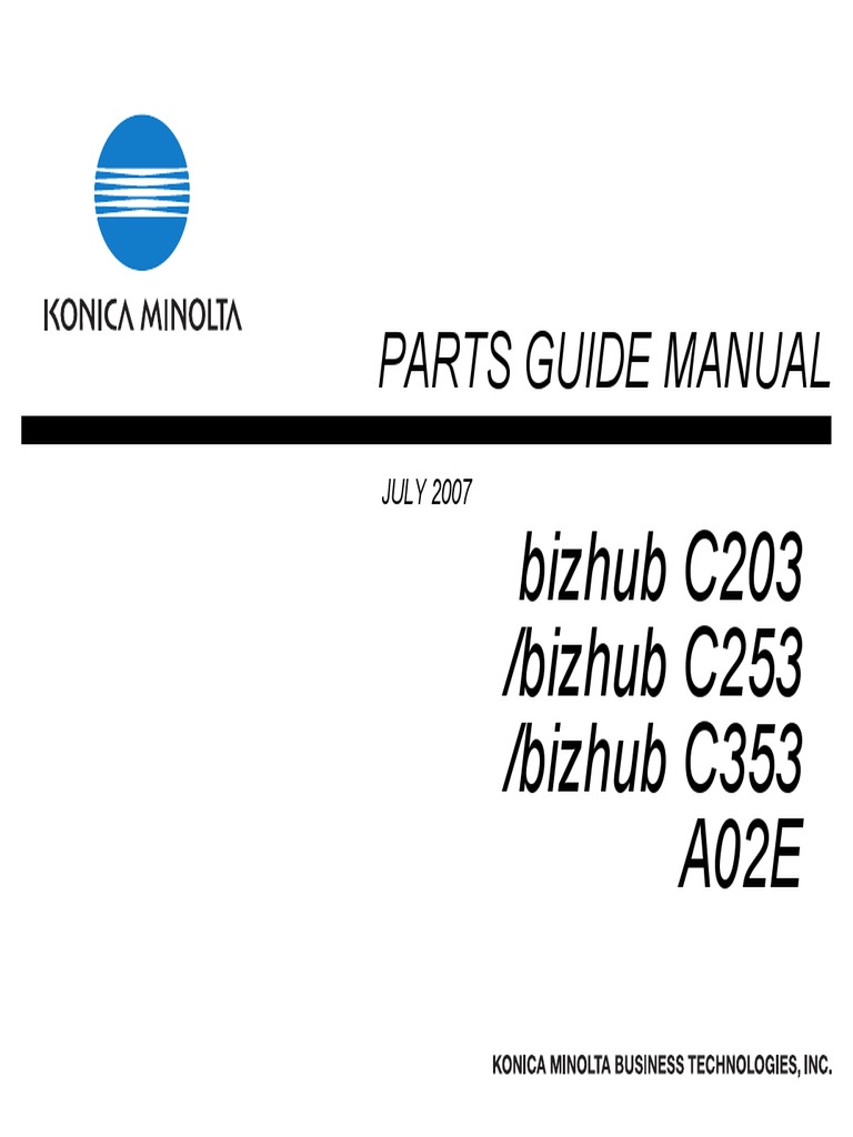 KONICA MINOLTA BIZHUB C250 SERVICE MANUAL PDF visual data 3