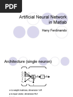 Artificial Neural Network in Matlab: Hany Ferdinando