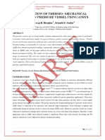 Computation of Thermo-Mechanical Stresses in Pressure Vessel Using Ansys