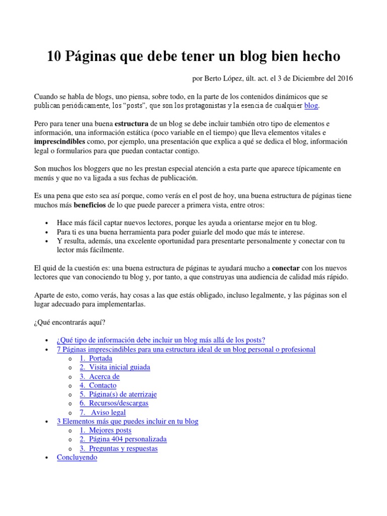 Estructura Ideal para un Blog Efectivo | PDF | Blog | Correo electrónico