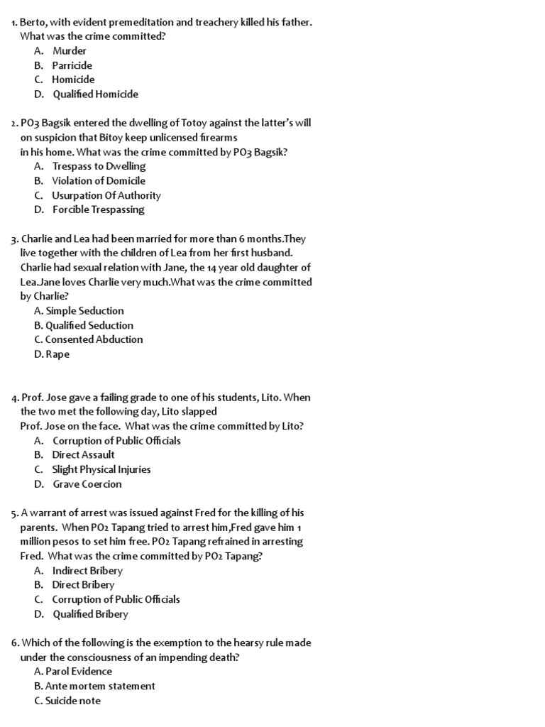 Criminology Board Exam Reviewer PDF Plea Plea Bargain