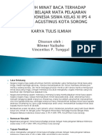 Pengaruh Minat Baca Terhadap Prestasi Belajar Mata Pelajaran