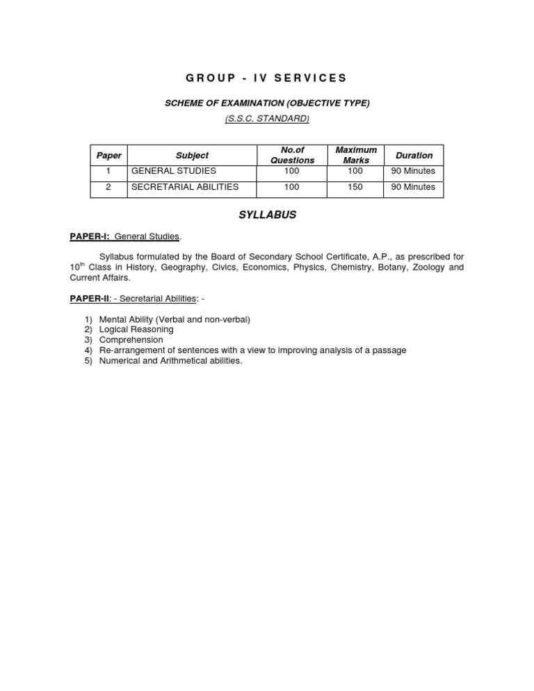 Group 4 Syllabus | PDF