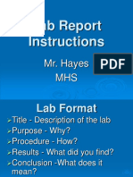 Lab Report Instructions: Mr. Hayes MHS