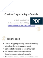 Helene Martin - CS4HS 2010 - Creative Programming in Scratch