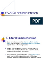 Reading Comprehension: Literal Understanding