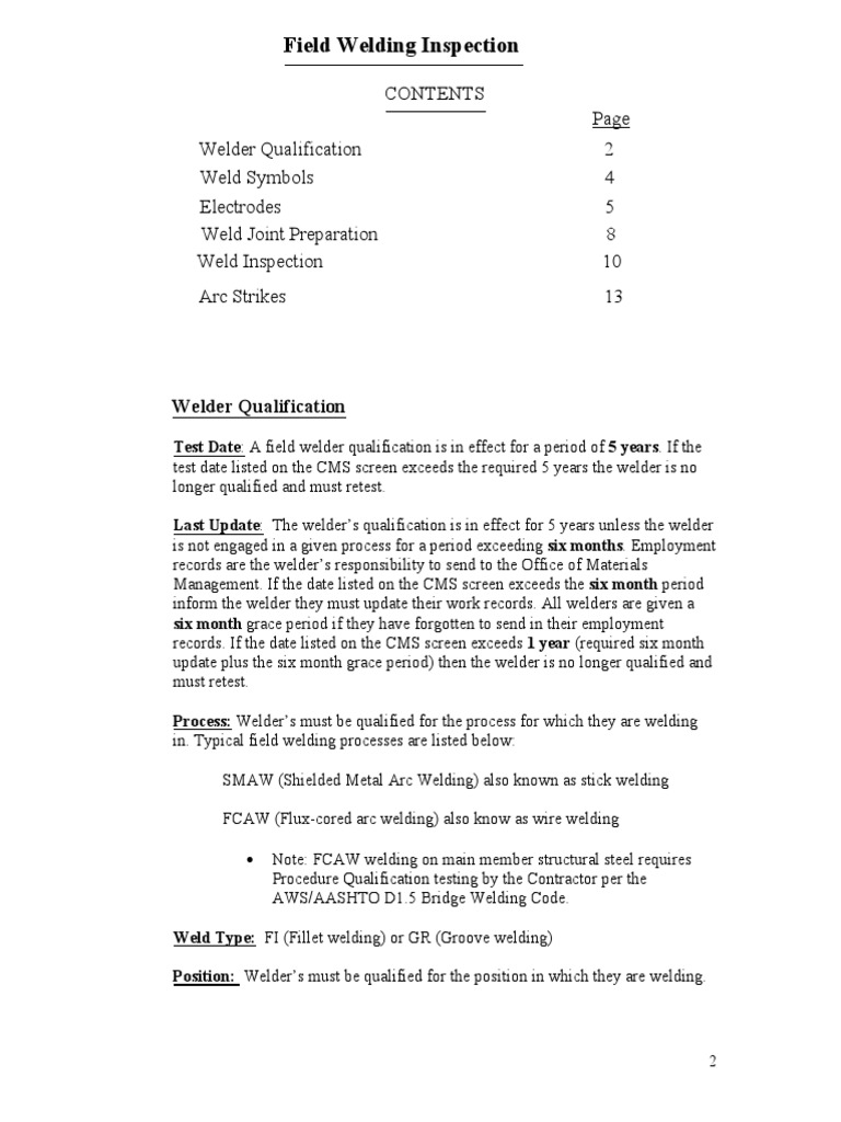 Field Welding Inspection Welding Industries