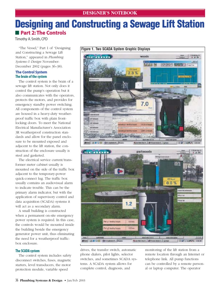 Lift Station Design PDF Pumping Station Scada