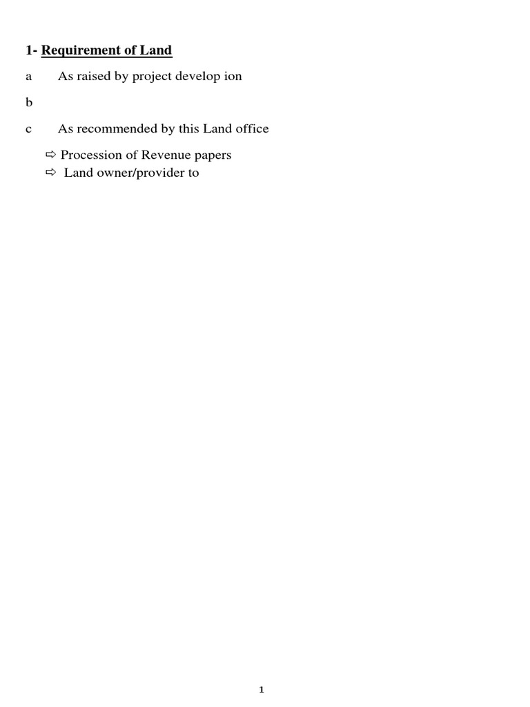 Land Requirements for Project Development | PDF | Technology & Engineering
