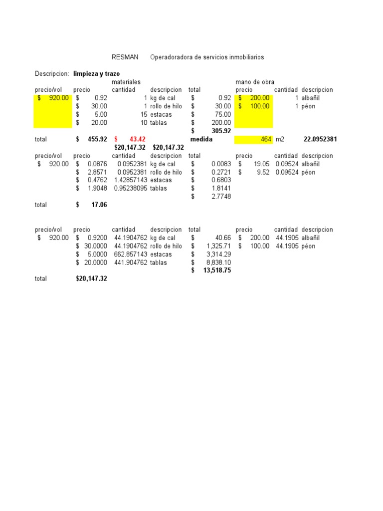 Cuantificacion De Materiales Pdf