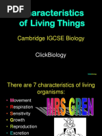 Characteristics of Living Things: Cambridge IGCSE Biology