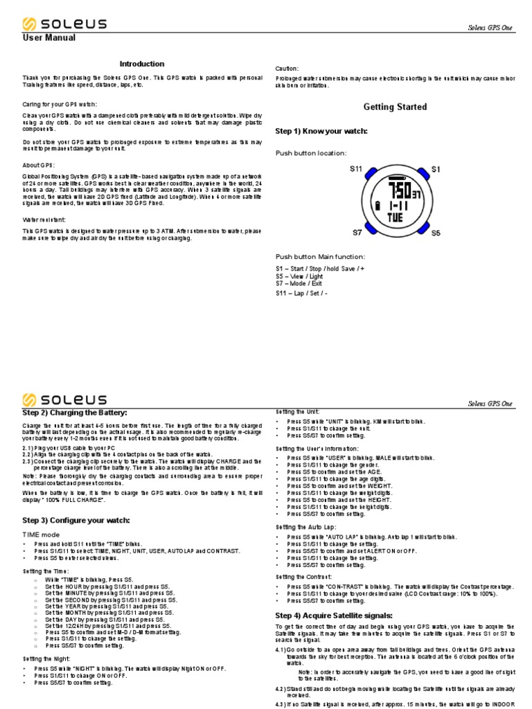 soleus watch instructions