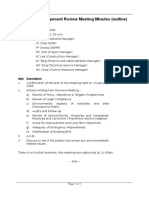 WBC Sample of Management Review Meeting Minutes (Outline) : Date: Time: Participant