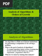 Analysis of Algorithms & Orders of Growth