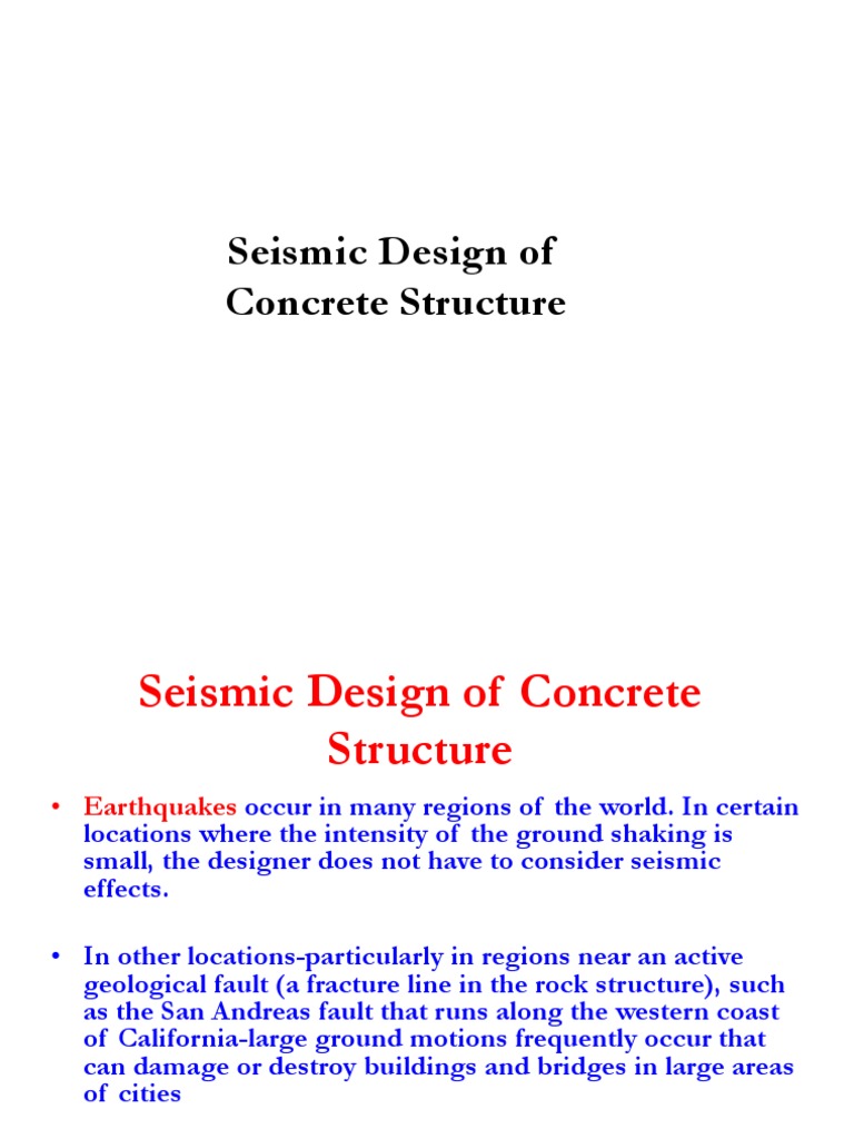 Seismic Design for Concrete Structures | PDF | Earthquakes | Seismology