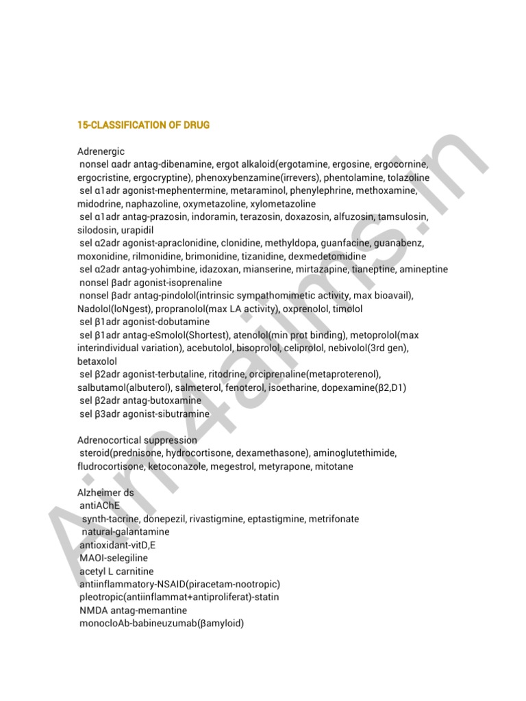 Drug Classification Overview | PDF