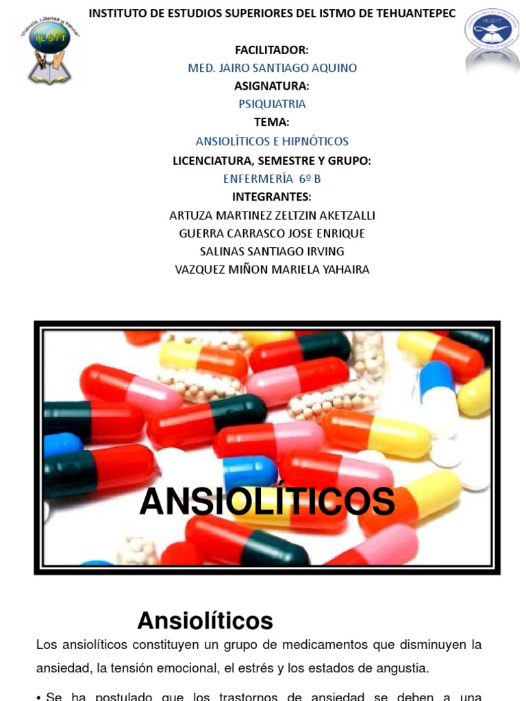 Análisis de los ansiolíticos más comunes y sus indicaciones | PDF ...