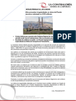 NP42-2017 - Contraloría Identifica Presuntas Irregularidades en Obras Del Puente Comuneros Valorizado en 53 Millones