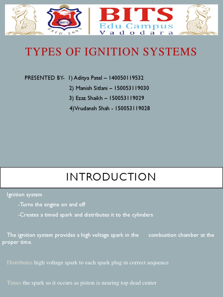 Types of Ignition Systems in Ic Engine PDF Ignition System
