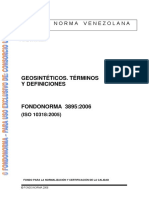 Geosintéticos. Términos Y Definiciones: Norma Venezolana