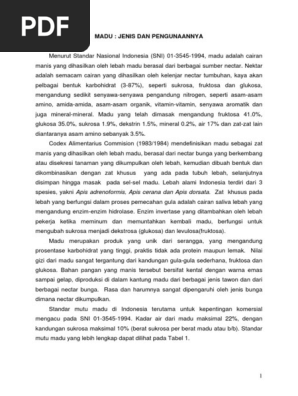 Madu Jenis Dan Penggunaannya Pdf