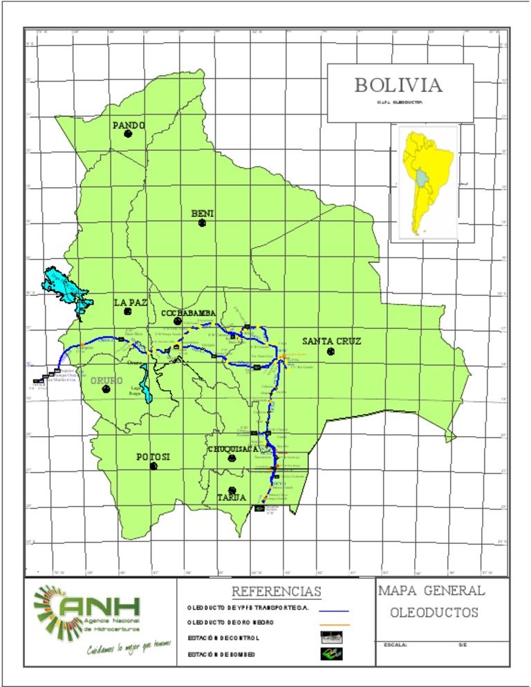 Mapa de Oleoductos en Bolivia | PDF | Bolivia