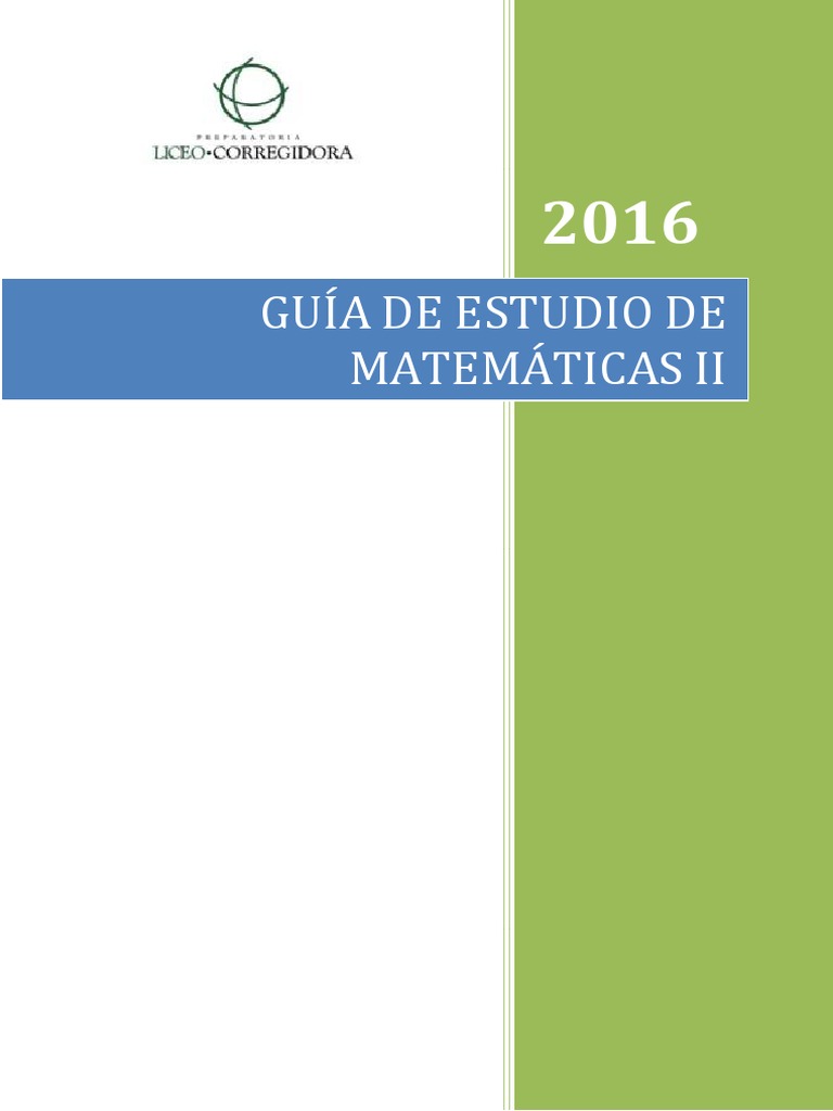 Guía de Estudio Matemáticas II Liceo Corregidora | PDF | Trigonometría ...