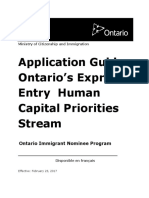 Application Guide: Ontario's Express Entry Human Capital Priorities Stream