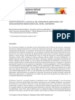 Adaptacion de La Escala de Cansancio Emocional en Adolescentes Mexico