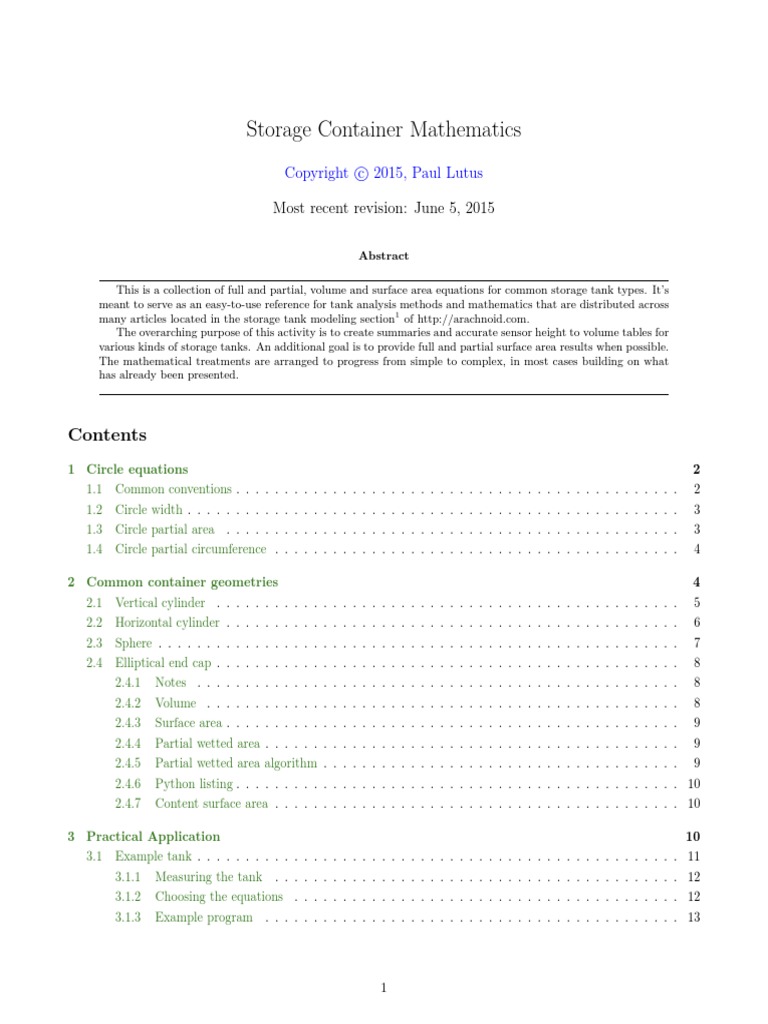 Storage Container Mathematics | PDF | Ellipse | Sphere