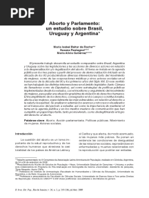 Aborto e Parlamento - Um Estudo Comparado Entre Brasil, Uruguai e Argentina PDF