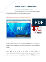 Cómo Obtener Mi PDT en Formato PDF