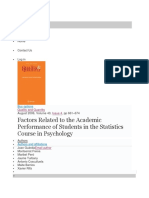 Factors Related To The Academic Performance of Students in The Statistics Course in Psychology