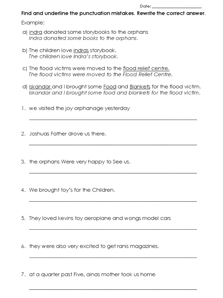 Punctuation Marks Worksheet | Download Free PDF | Child Welfare | Childhood