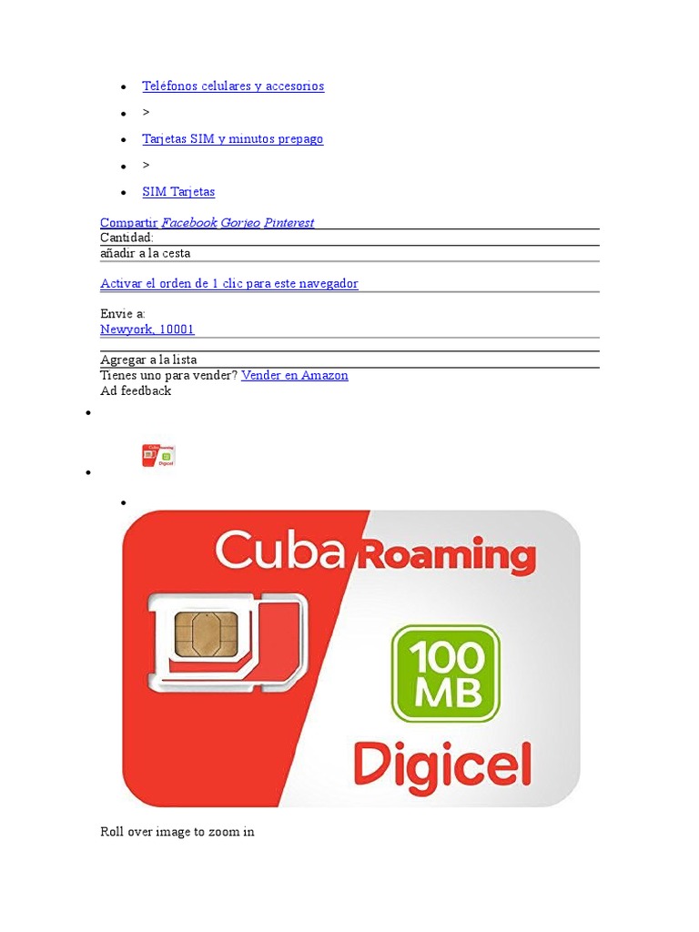Tarjeta SIM Digicel Cuba Roaming | PDF | Módulo de Identidad del ...