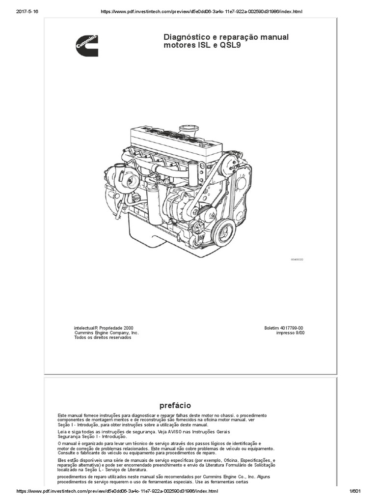 Motor isl 8 9 cummins pdf pist o motores