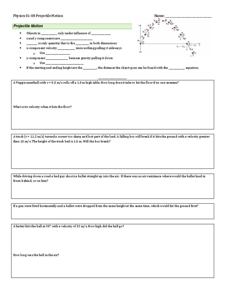Physics 01 08 Projectile Motion Projectiles Mechanics