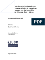 Reporte de Capital Intelectual Como Determinante Del Valor de Mercado en Empresas Con Alta Bursatilidad de Colombia, Chile y México