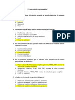 Examen tercera unidad control prenatal