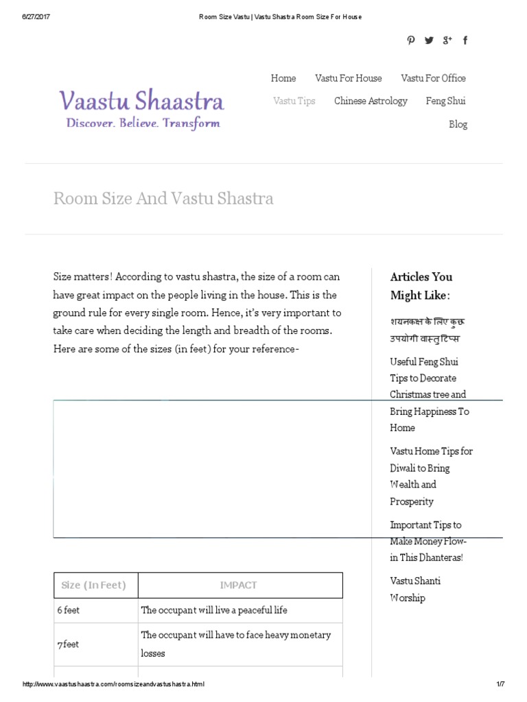 Room Size Vastu _ Vastu Shastra Room Size for House