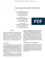 Virtual Community Tics What We Know and What We Need To Know Fion 2002