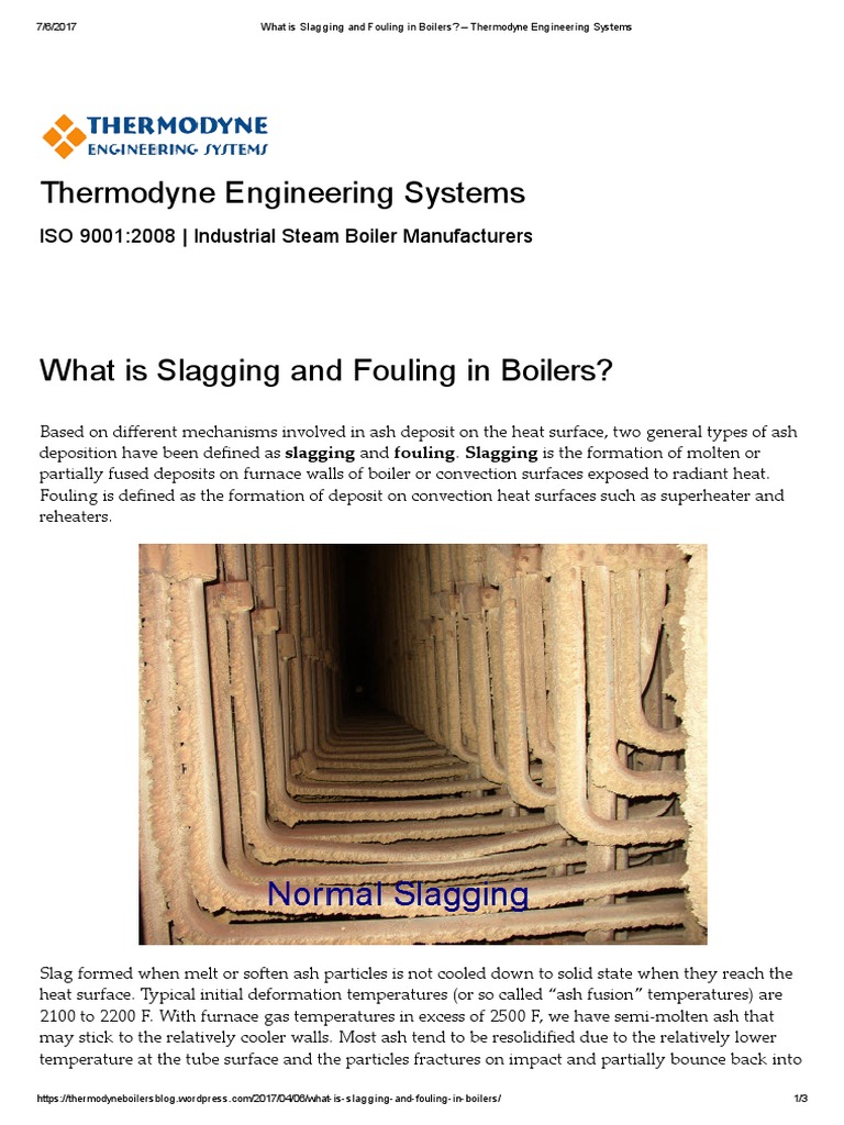 What is Slagging and Fouling in Boilers_ Thermodyne Engineering
