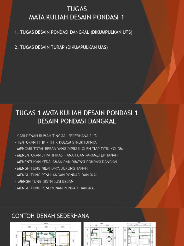 TUGAS 1 MATA  KULIAH  DESAIN  PONDASI 1 pptx