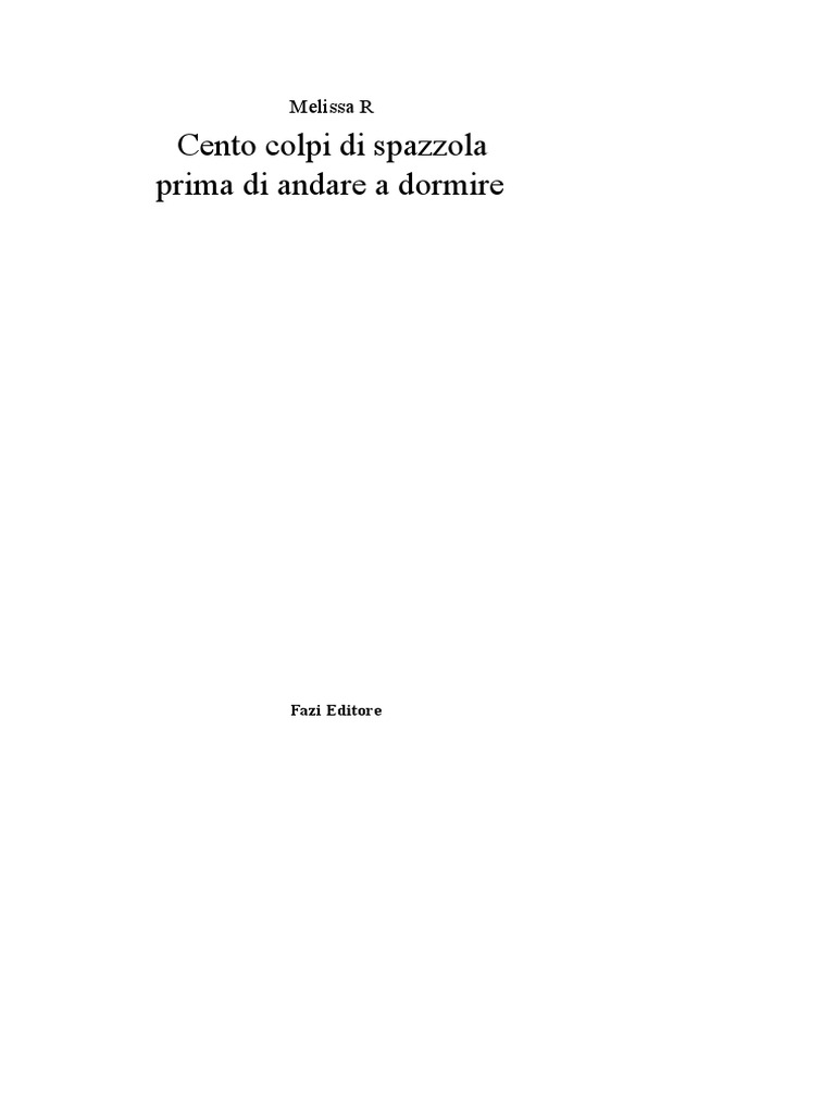 100 Colpi Di Spazzola Prima Di Andare A Dormire Pdf