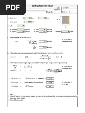 Beam Deflection Check
