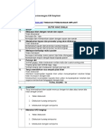 Checklist Tindakan Pemasangan KB Implant