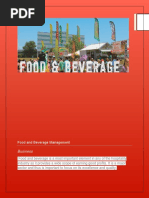 Food Beverage Operations Management