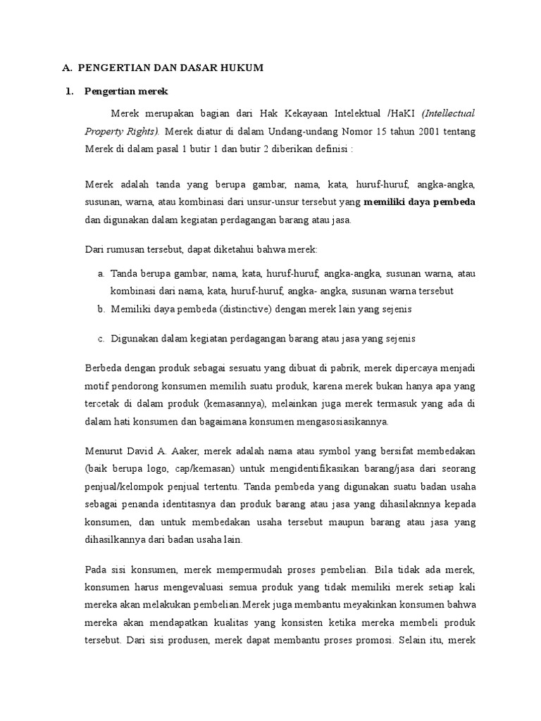 Hak Kekayaan Intelektual Merek