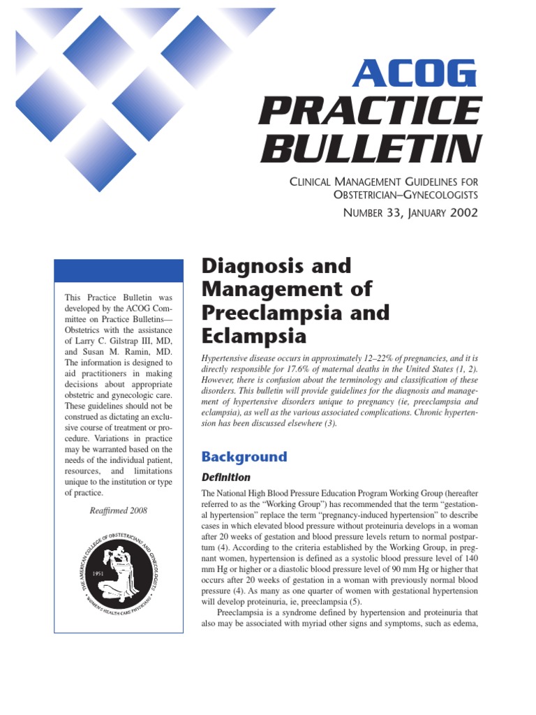 Diagnosis & Management of Preeclampsia & Eclampsia PDF | PDF ...