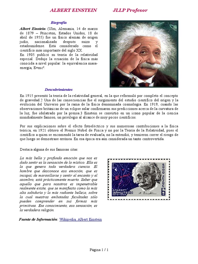 Albert Einstein | PDF | Albert Einstein | Relatividad general, image size:768x1024